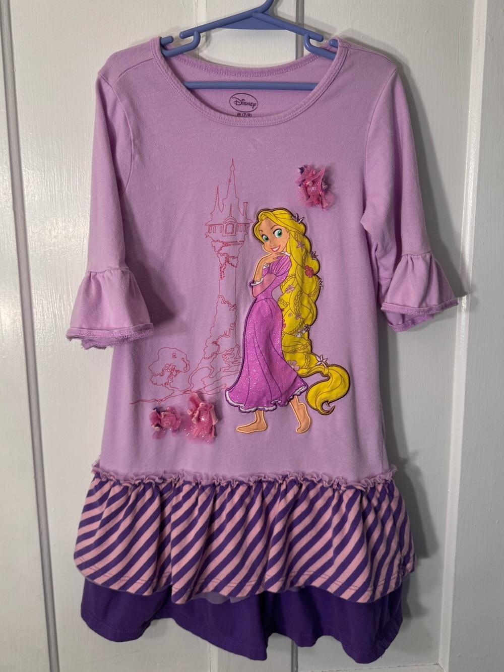 Disney Rapunzel Lilac Girls Dress with Logo 7/8